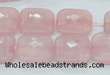 CRQ109 15.5 inches 20*20mm faceted square natural rose quartz beads