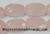 CRQ113 15.5 inches 18*25mm faceted freeform natural rose quartz beads