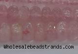 CRQ117 15.5 inches 6*10mm faceted rondelle rose quartz beads