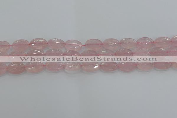 CRQ146 15.5 inches 10*14mm faceted oval natural rose quartz beads