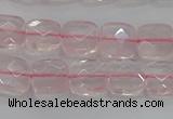 CRQ153 15.5 inches 8mm faceted square natural rose quartz beads