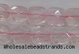 CRQ154 15.5 inches 10mm faceted square natural rose quartz beads