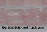 CRQ158 15.5 inches 20mm faceted square natural rose quartz beads