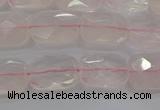 CRQ163 15.5 inches 8*10mm faceted rectangle natural rose quartz beads