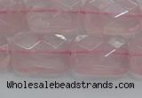 CRQ166 15.5 inches 13*18mm faceted rectangle natural rose quartz beads