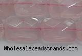 CRQ167 15.5 inches 15*20mm faceted rectangle natural rose quartz beads