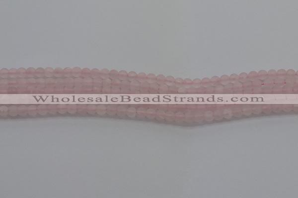 CRQ180 15.5 inches 4mm round matte rose quartz beads wholesale