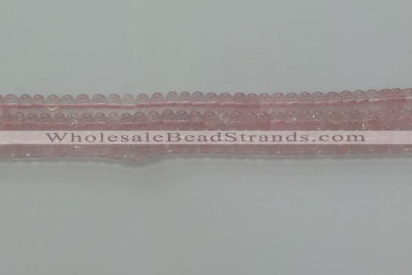 CRQ188 15.5 inches 6*10mm rondelle natural rose quartz beads