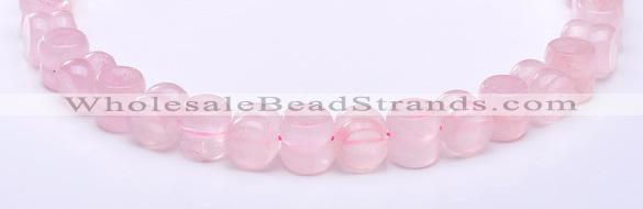 CRQ19 12*12mm dumbbell-shaped natural rose quartz bead Wholesale