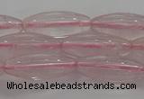 CRQ190 15.5 inches 8*20mm rice natural rose quartz beads