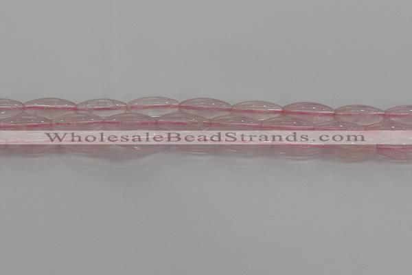 CRQ190 15.5 inches 8*20mm rice natural rose quartz beads