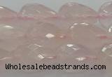 CRQ197 15.5 inches 12*16mm faceted teardrop natural rose quartz beads