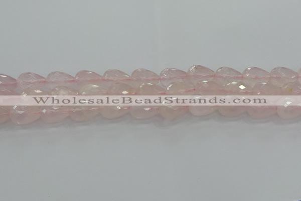 CRQ197 15.5 inches 12*16mm faceted teardrop natural rose quartz beads