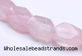 CRQ20 faceted brick shape natural rose quartz beads Wholesale