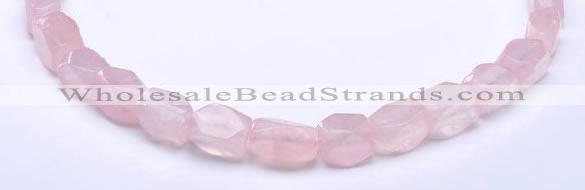 CRQ20 faceted brick shape natural rose quartz beads Wholesale