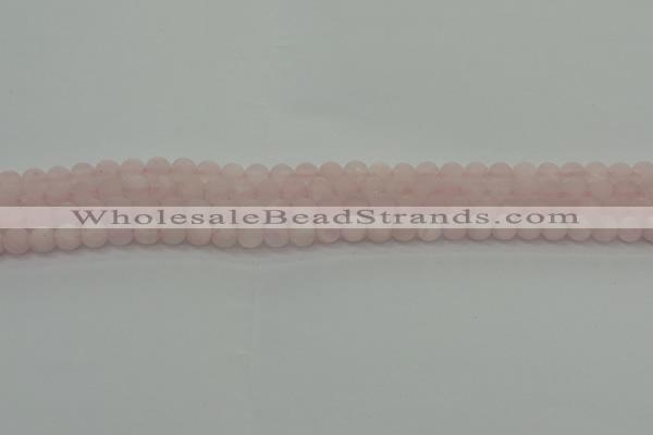 CRQ220 15.5 inches 4mm round matte rose quartz gemstone beads