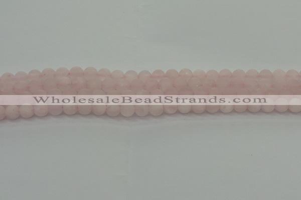 CRQ221 15.5 inches 6mm round matte rose quartz gemstone beads