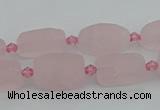 CRQ232 15.5 inches 9*16mm oval rose quartz beads wholesale