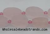 CRQ233 15.5 inches 11*18mm oval rose quartz beads wholesale