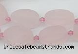 CRQ234 15.5 inches 13*20mm oval rose quartz beads wholesale