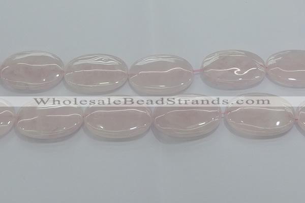 CRQ238 15.5 inches 30*40mm oval rose quartz beads wholesale