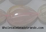 CRQ241 15.5 inches 18*25mm flat teardrop rose quartz beads