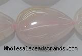 CRQ242 15.5 inches 22*30mm flat teardrop rose quartz beads