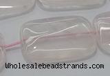 CRQ246 15.5 inches 18*25mm rectangle rose quartz beads wholesale