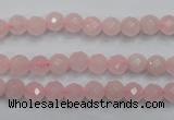 CRQ261 15.5 inches 6mm faceted round rose quartz beads