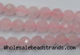 CRQ263 15.5 inches 8mm faceted round rose quartz beads