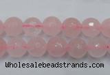 CRQ264 15.5 inches 10mm faceted round rose quartz beads