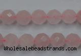 CRQ265 15.5 inches 10mm faceted round rose quartz beads