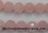 CRQ267 15.5 inches 12mm faceted round rose quartz beads