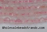 CRQ280 15.5 inches 4mm faceted round rose quartz beads wholesale