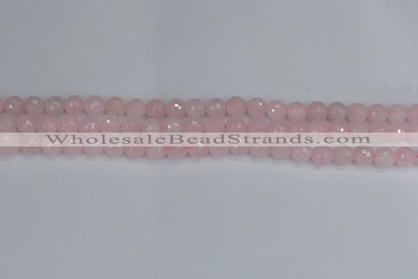 CRQ281 15.5 inches 6mm faceted round rose quartz beads wholesale