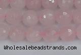 CRQ282 15.5 inches 8mm faceted round rose quartz beads wholesale