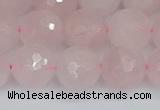 CRQ284 15.5 inches 12mm faceted round rose quartz beads