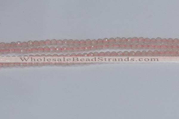 CRQ288 15.5 inches 4mm faceted round rose quartz gemstone beads