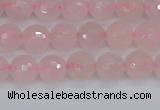 CRQ289 15.5 inches 6mm faceted round rose quartz gemstone beads