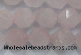 CRQ305 15 inches 16mm faceted nuggets rose quartz beads