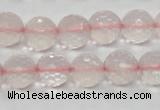 CRQ32 15.5 inches faceted round 12mm natural rose quartz beads