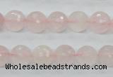 CRQ34 15.5 inches 10mm faceted round natural rose quartz beads