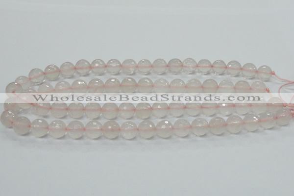 CRQ35 15.5 inches 12mm faceted round natural rose quartz beads