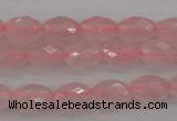 CRQ350 15.5 inches 6*9mm faceted rice rose quartz beads