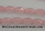 CRQ351 15.5 inches 8*12mm faceted rice rose quartz beads