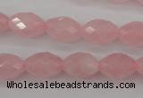 CRQ352 15.5 inches 10*14mm faceted rice rose quartz beads