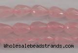 CRQ355 15.5 inches 6*9mm faceted teardrop rose quartz beads