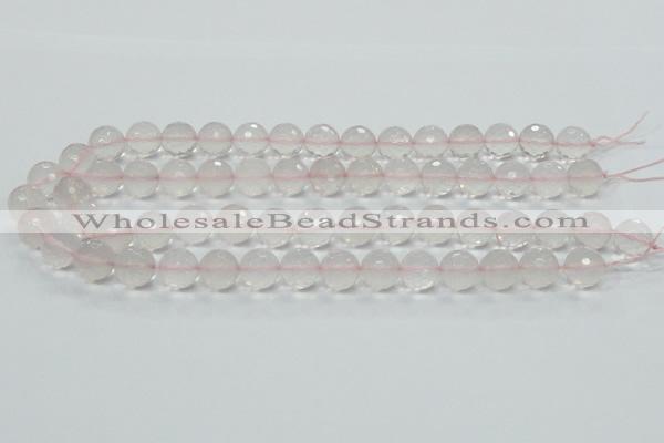 CRQ36 15.5 inches 14mm faceted round natural rose quartz beads