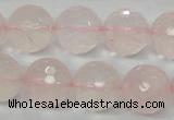 CRQ37 15.5 inches 16mm faceted round natural rose quartz beads