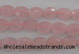 CRQ372 15.5 inches 8*10mm faceted oval rose quartz beads wholesale